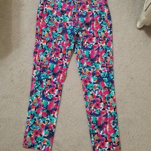 Attyre New York Pants Bright Floral Fitted Size 4 Stretch